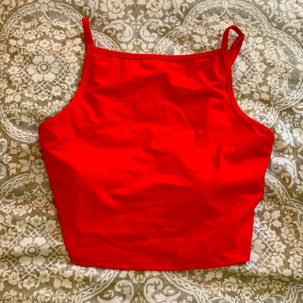 High neck swim top